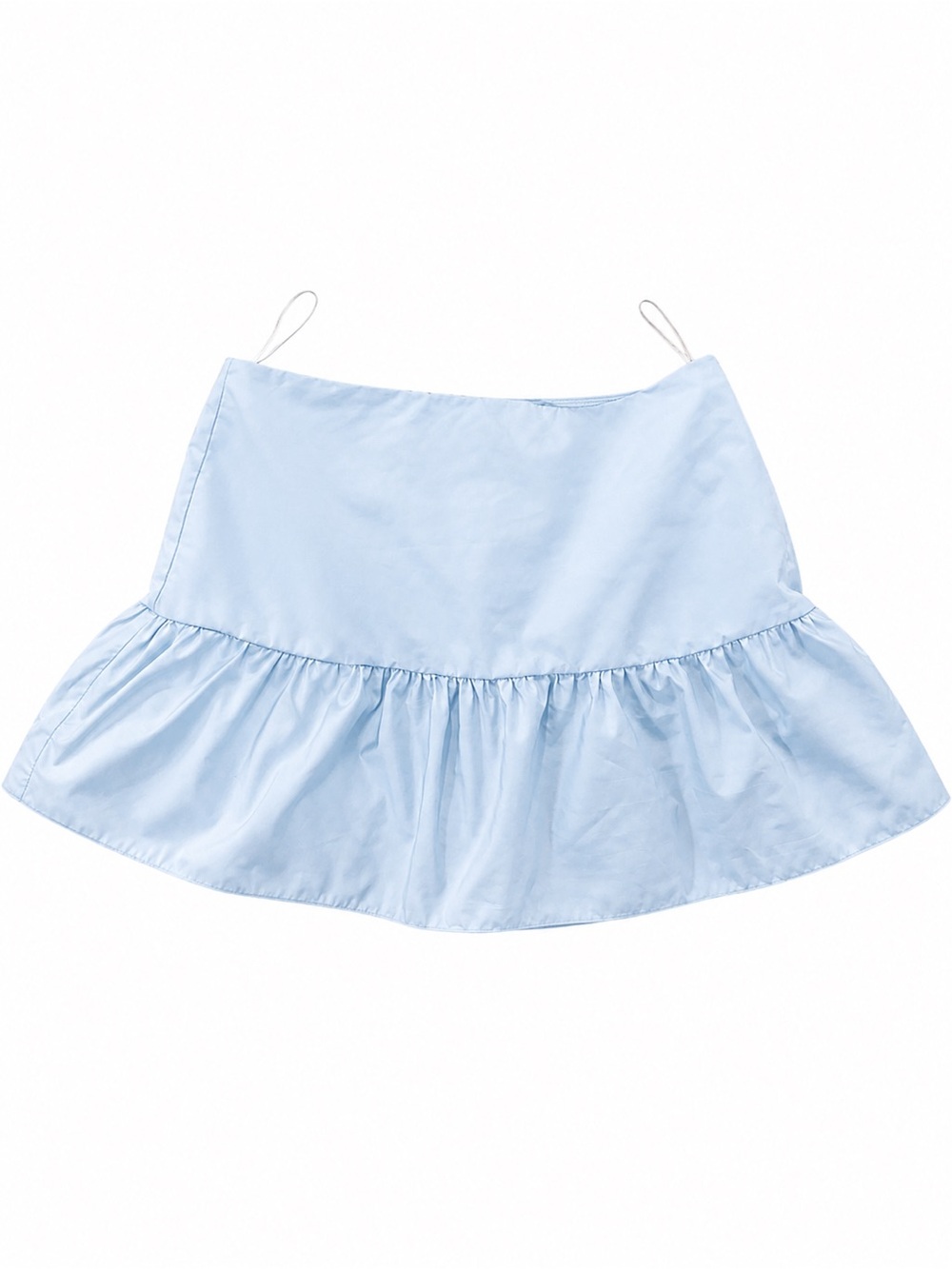 Amanda Uprichard Light Blue Ruffle Hem Skort
